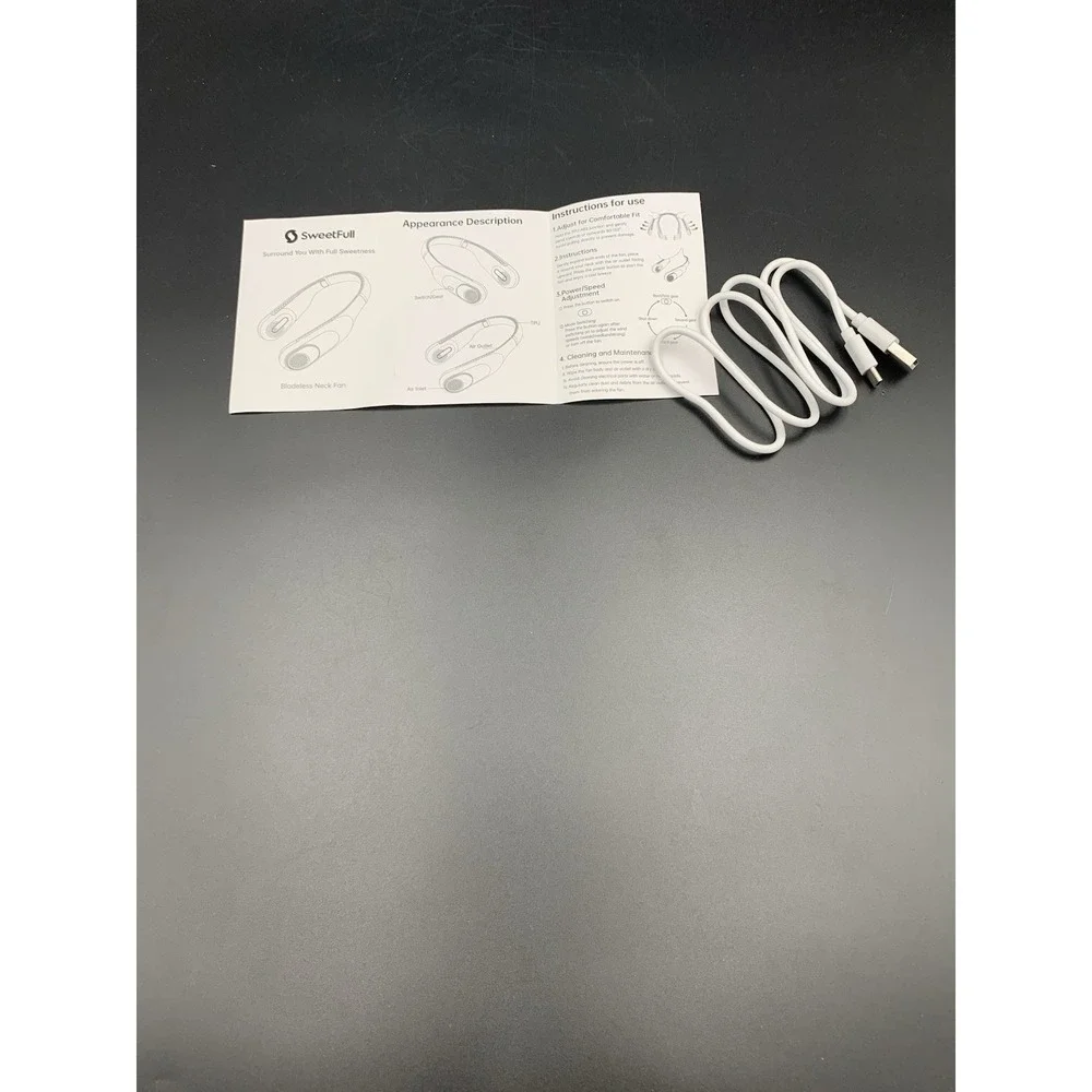 Powerful SWEETFULL S60 Neck Fan - Bladeless Cooling USB-C Rechargeable 4000mAh